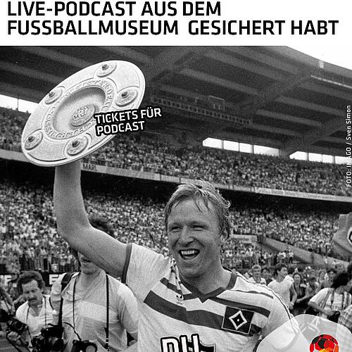 Photo by Deutsches Fußballmuseum on February 14, 2025. May be an image of 2 people, stadium and text that says 'WIE IHR EUCH FÜHLT, WENN IHR EUCH TICKETS FÜR DEN NÄCHSTEN LIVE-PODCAST AUS DEM FUSSBALLMUSEUM GESICHERT HABT TICKETS FÜR PODCAST bomn G L RSSSO Dy DEUTSCHES FUSSBALL MUSEUM'.